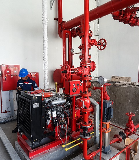 PT. GLB Indonesia hydrant system pump installation