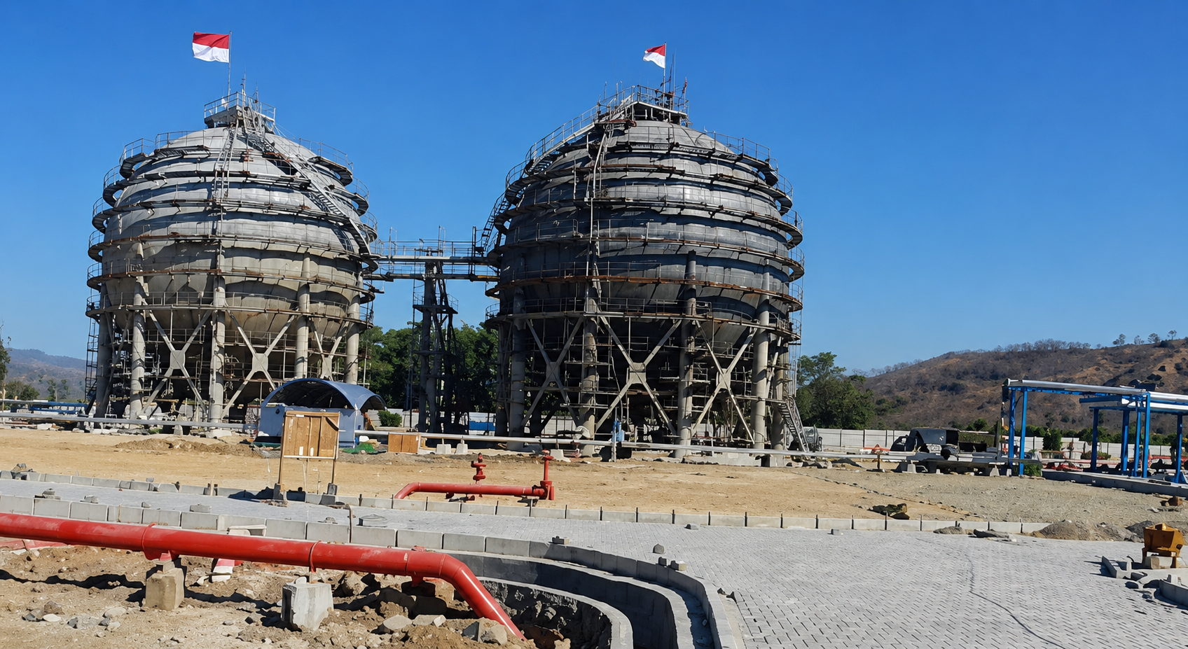 LPG spherical storage tanks, Lombok